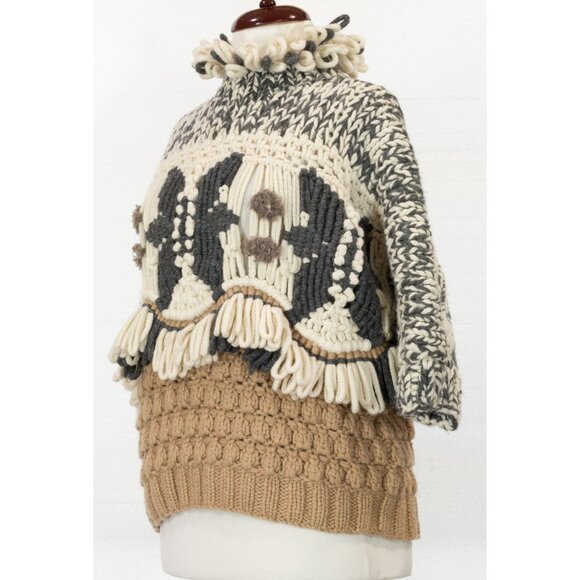 $12,000 BRUNELLO CUCINELLI HANDMADE MACRAME INTARSIA OPRA CASHMERE SWEATER S - Picture 6 of 11